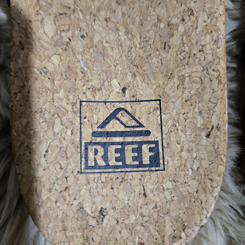 Reef Vegan Black and White Slider Sandals Tropical Print - Picture 5 of 7